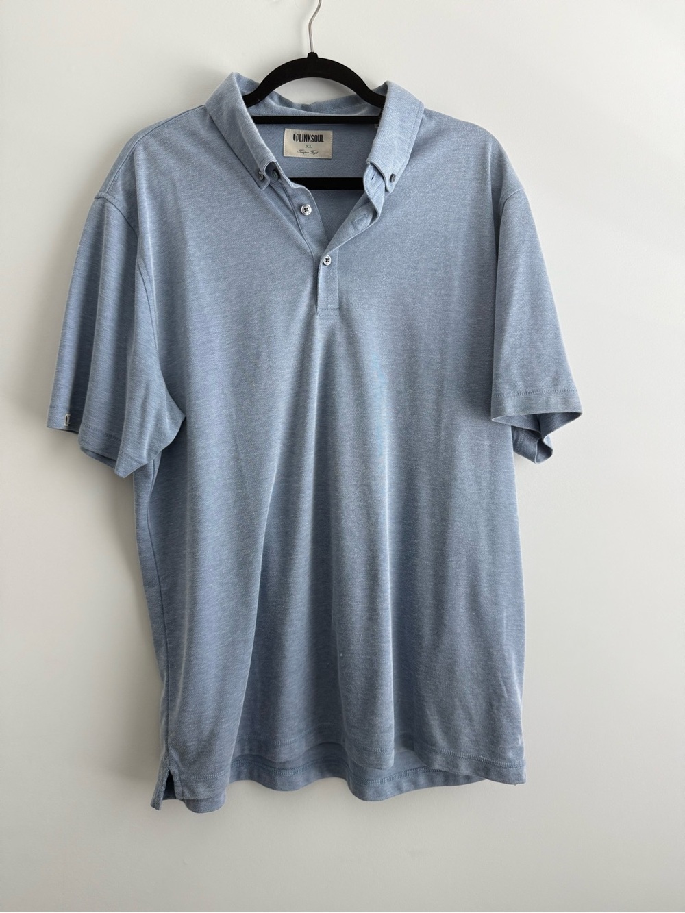 Linksoul Men's Short Sleeve Polo - Light Blue Heather